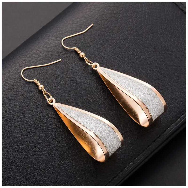 Matte Ear Studs and Water Drop Earrings