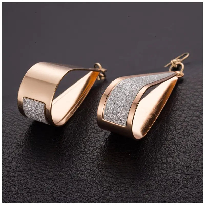 Matte Ear Studs and Water Drop Earrings