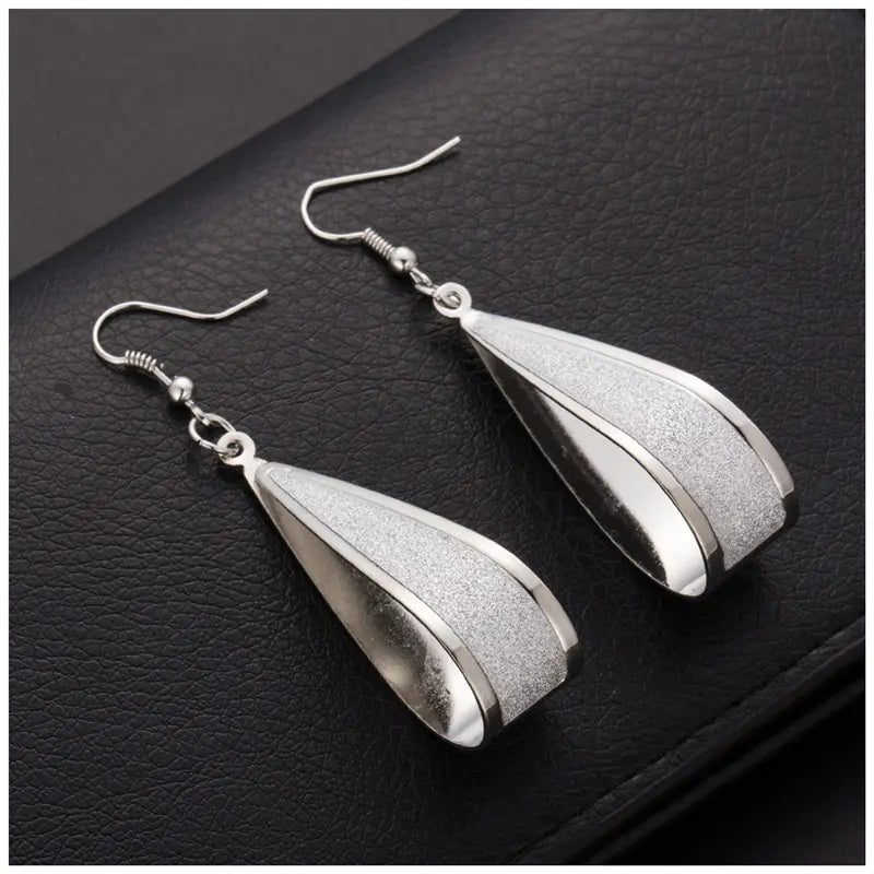 Matte Ear Studs and Water Drop Earrings